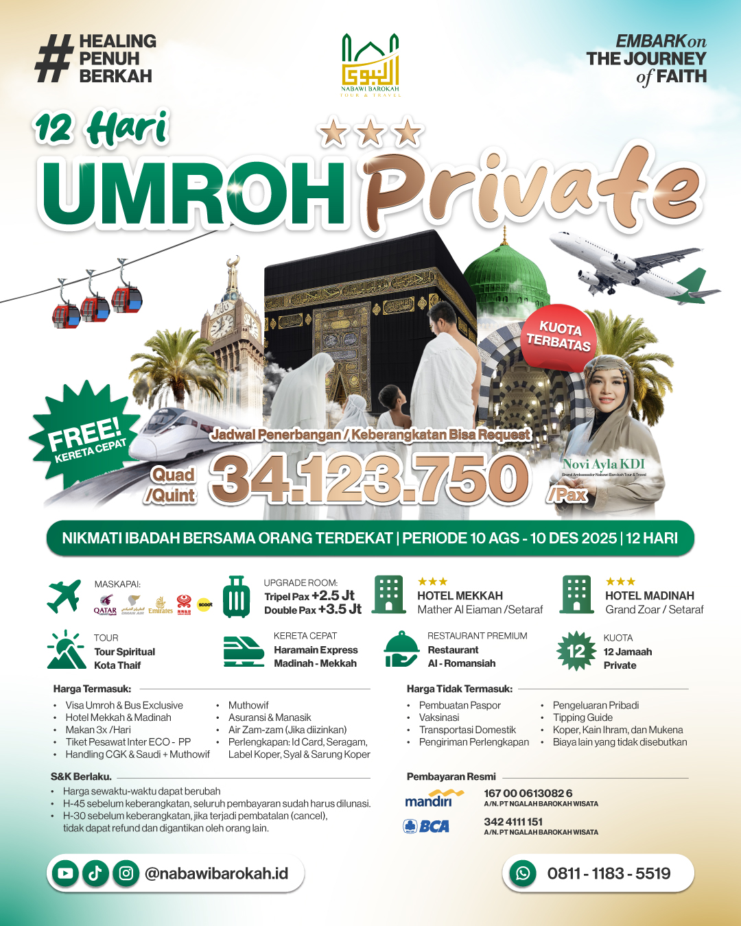 Paket Privat 12 Orang (Bintang 3 )