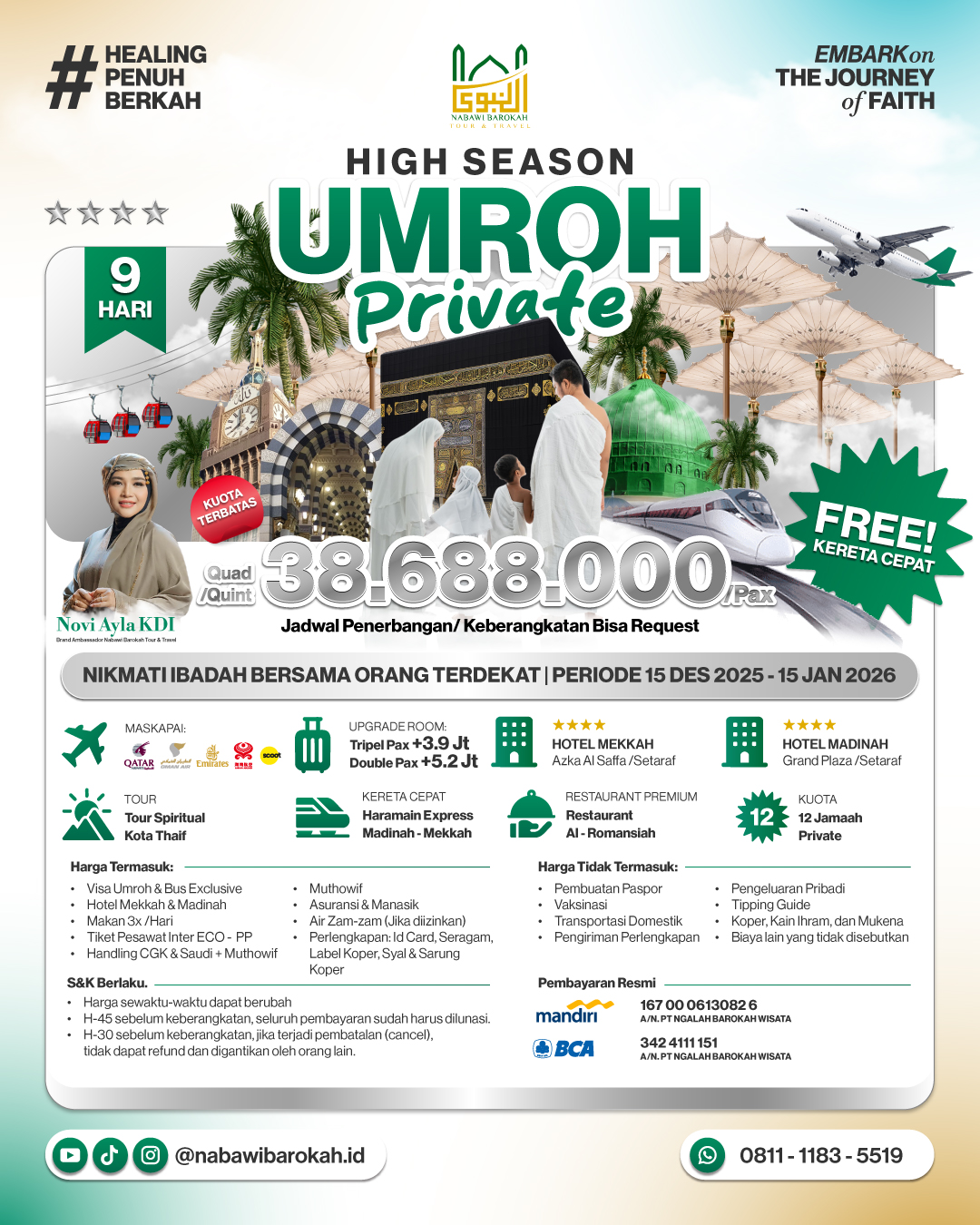 High Season Paket Privat 12 Orang (Silver)