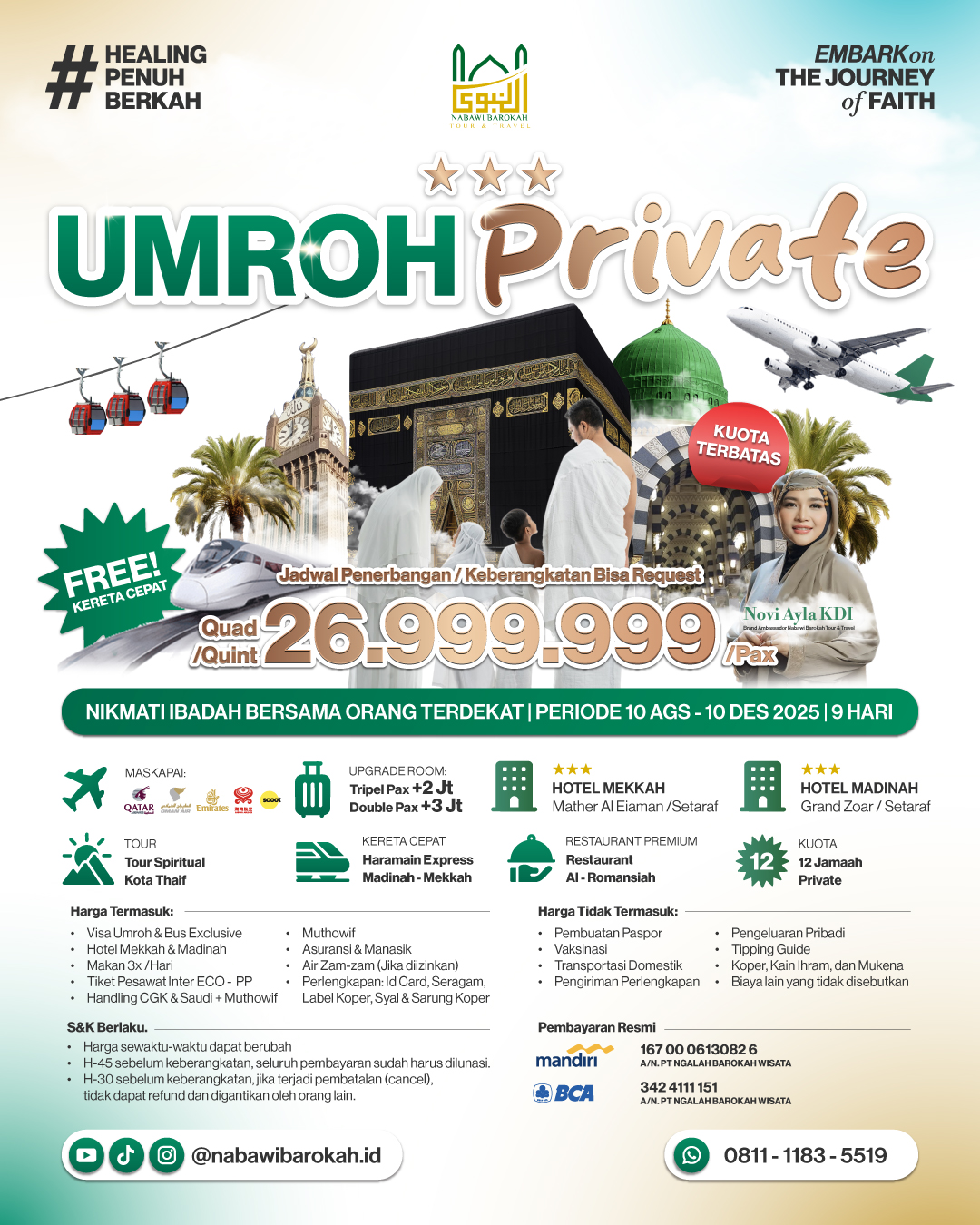 Paket Privat 12 Orang (Bintang 3)