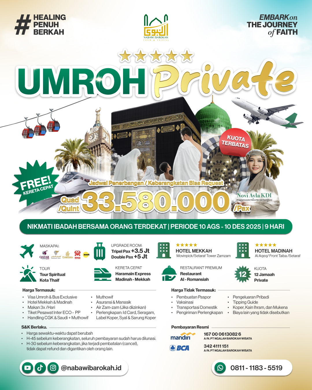 Paket Privat 12 Orang (Bintang 5)